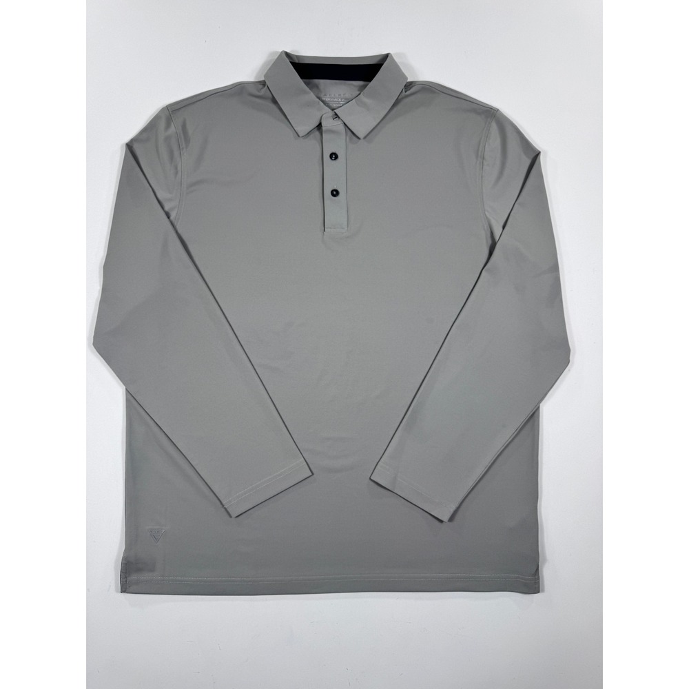 MAELREG Mens Gray Long Sleeve‎ Performance Polo Shirt XL Golf
